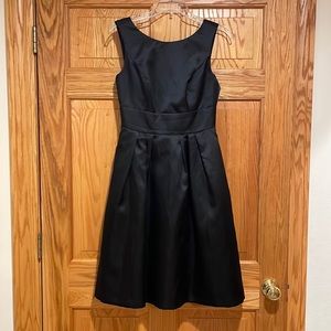 Black Alfred Sung Midi Bridesmaid Dress